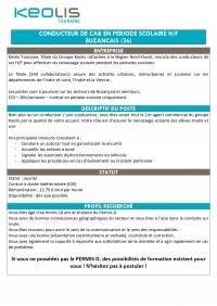 EMPLOI CONDUCTEUR CARS SCOLAIRES