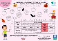 LES PLANNINGS DES VACANCES D'AUTOMNE